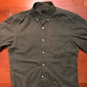 Green J.Crew Long-sleeve Button Up Shirt